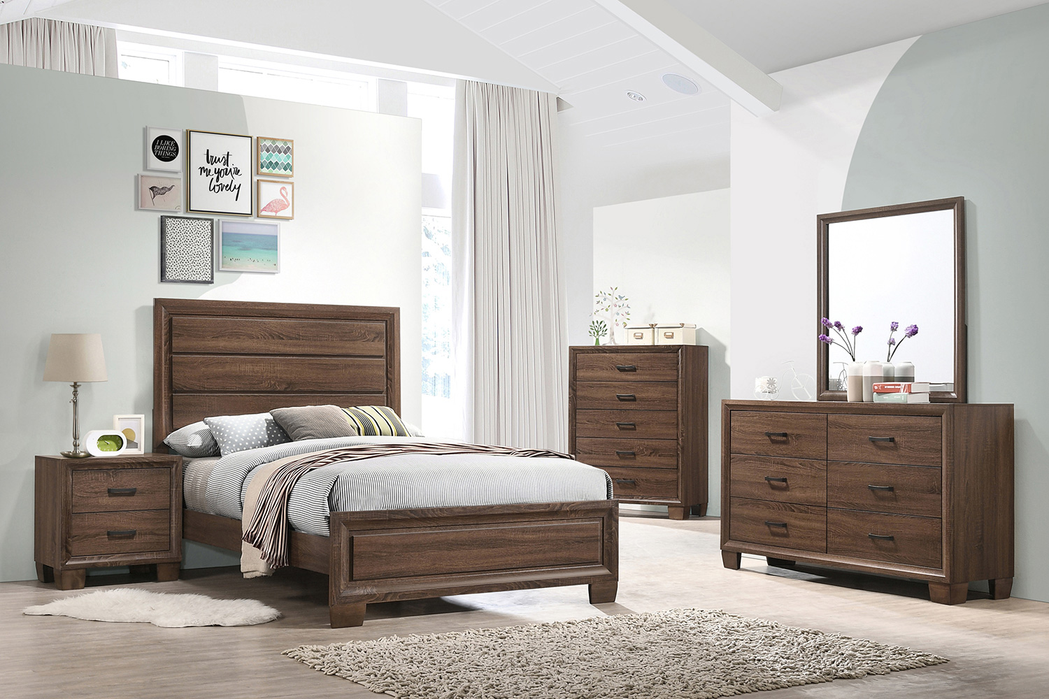 Coaster Brandon Full Panel Bed - Medium Warm Brown