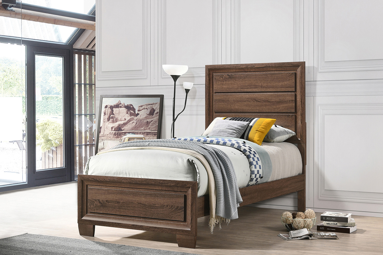 Coaster Brandon Twin Panel Bed - Medium Warm Brown