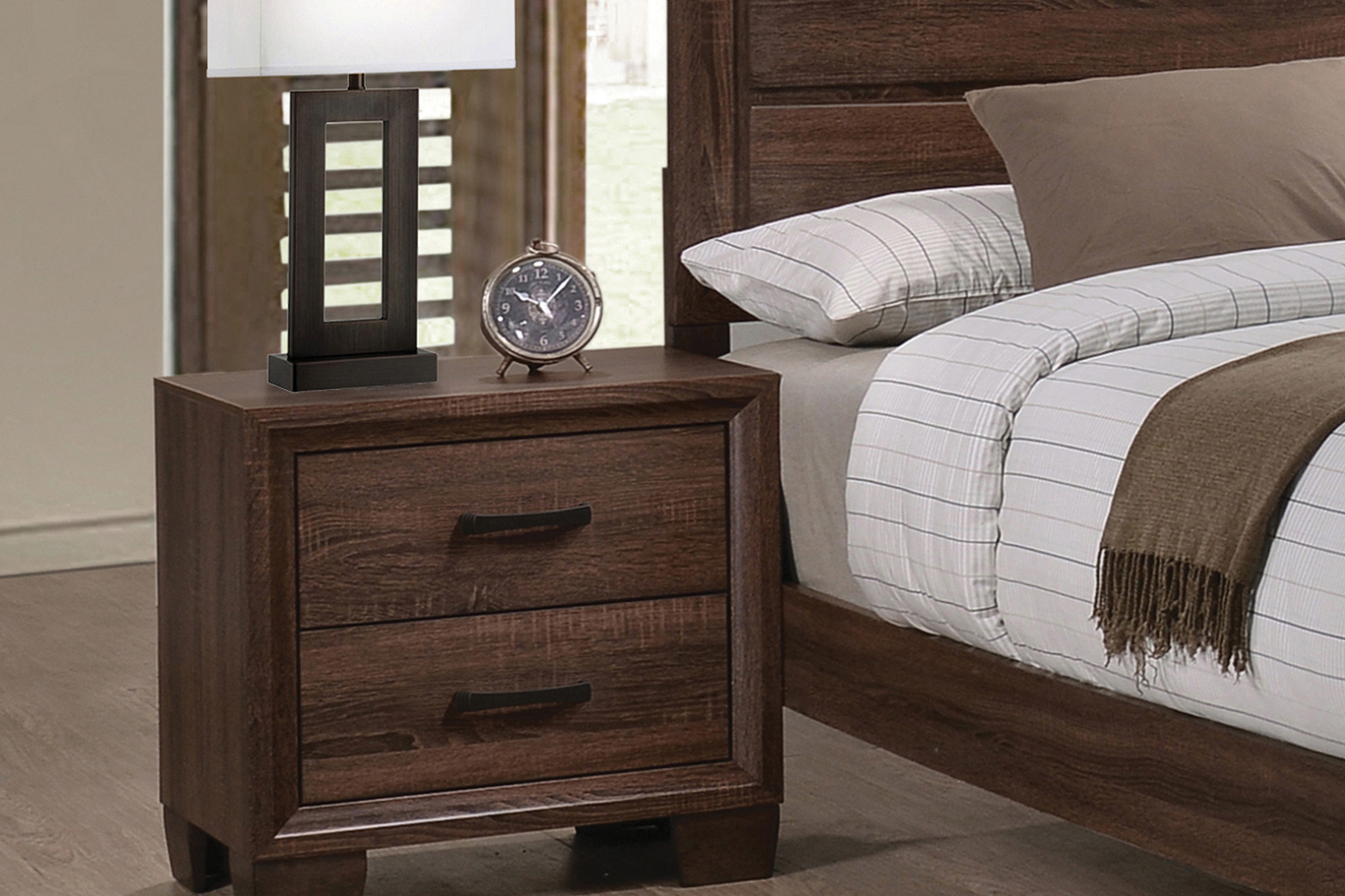 Coaster - Brandon 2-Drawer Nightstand in Medium Warm Brown