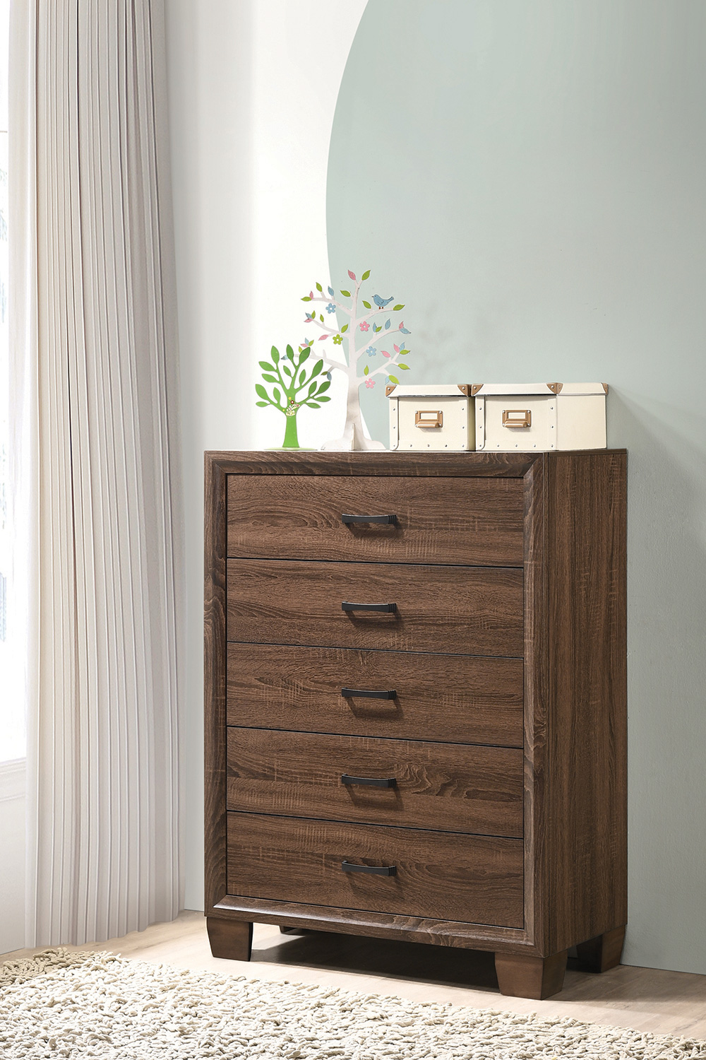 Coaster - Brandon 5-Drawer Chest in Medium Warm Brown