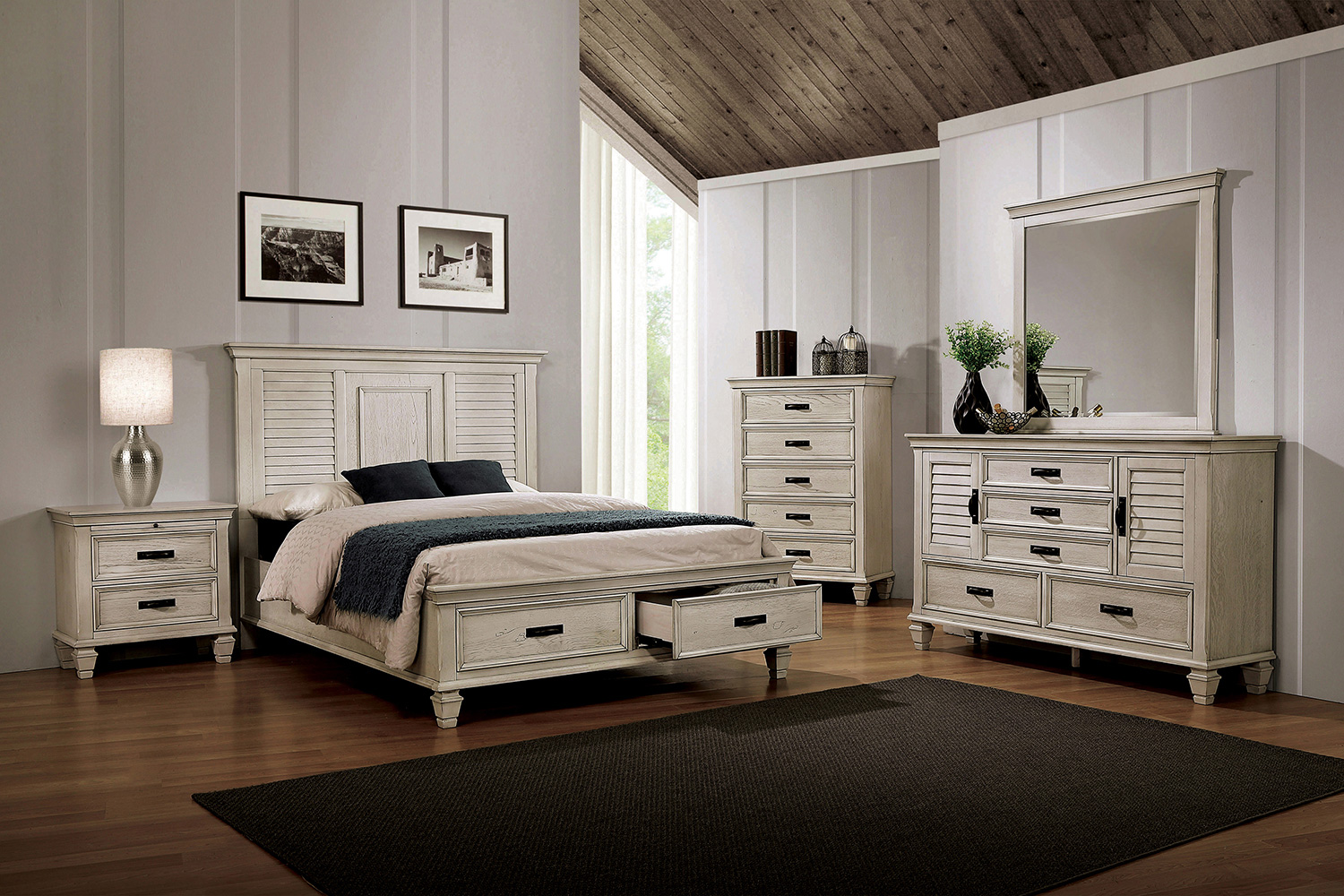 Coaster Franco California King Storage Bed - Antique White