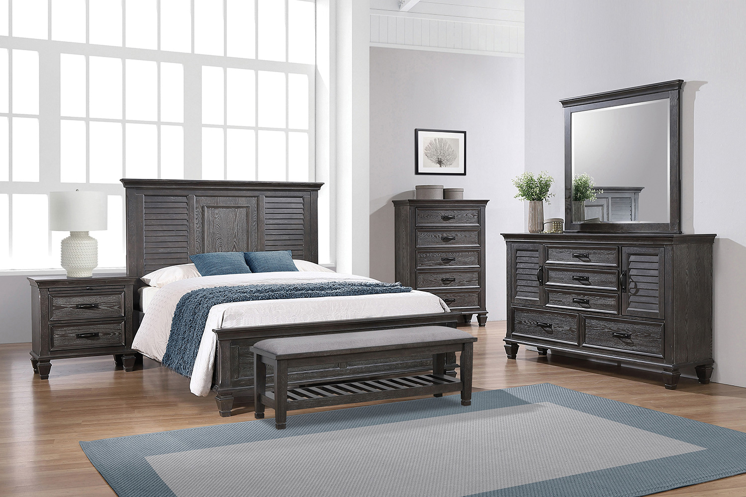 Coaster Franco Eastern King Panel Bed - Weathered Sage