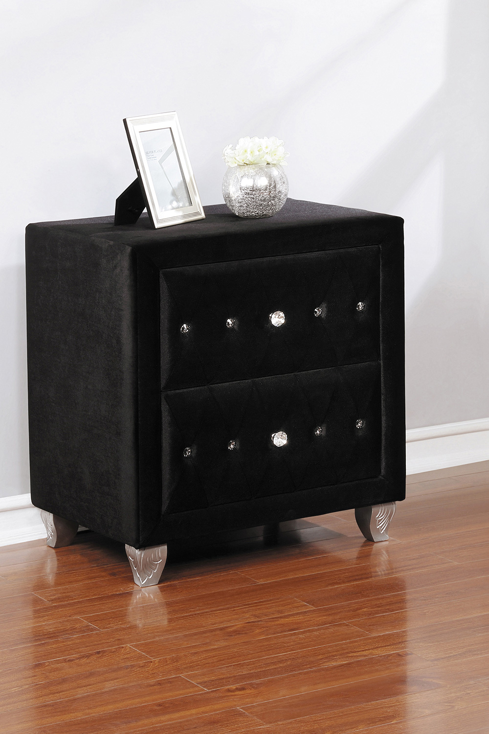 Coaster Deanna 2-Drawer Rectangular Nightstand - Black