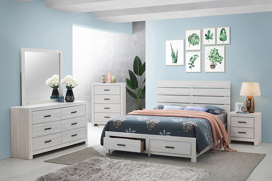 Coaster Marion Eastern King Storage Bed - Coastal White