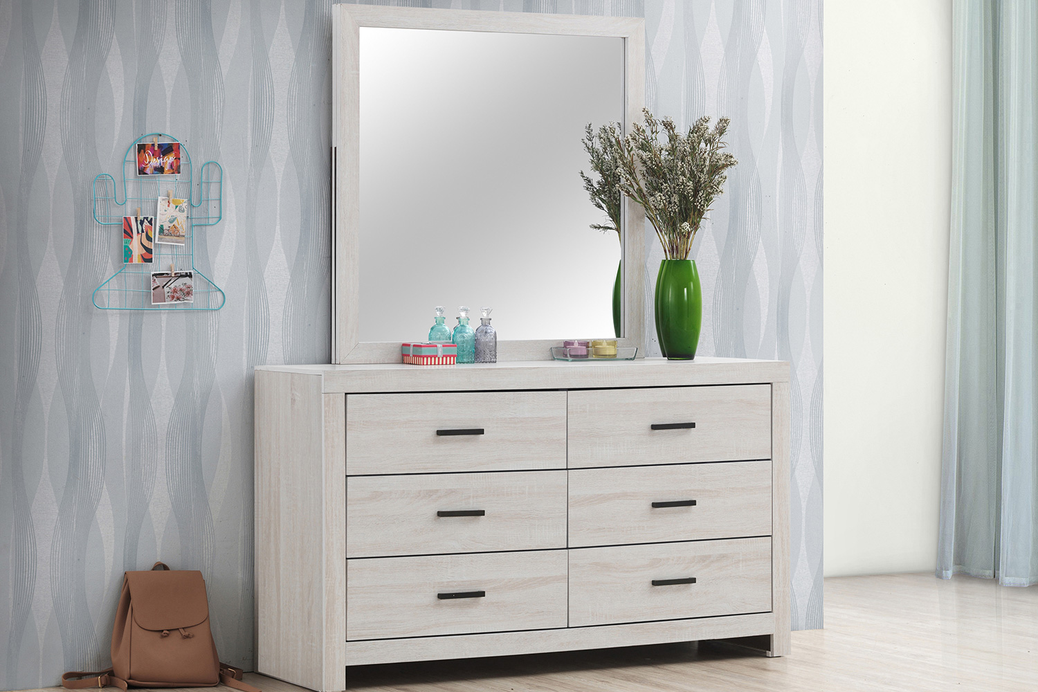 Coaster - Marion Rectangle Dresser Mirror in Coastal White