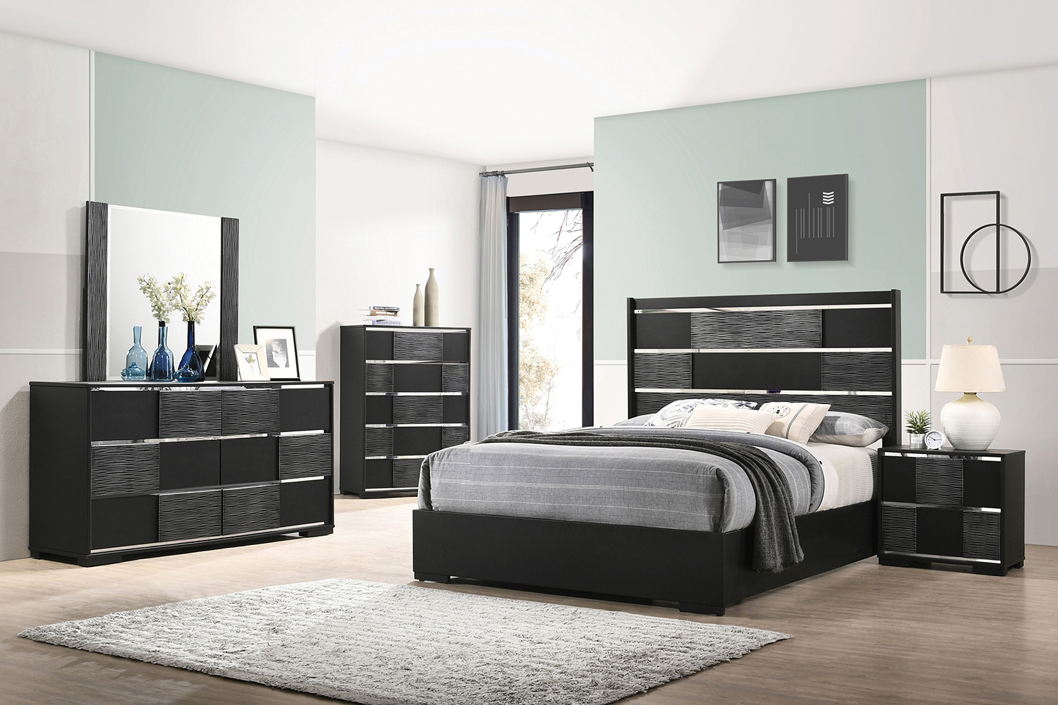 Coaster Blacktoft Queen Panel Bed - Black