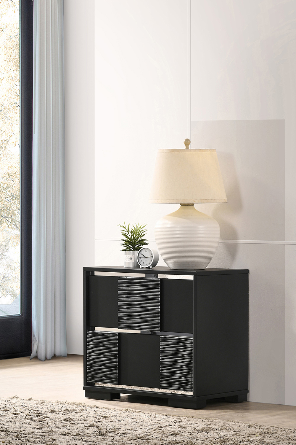 Coaster - Blacktoft 2-Drawer Nightstand in Black