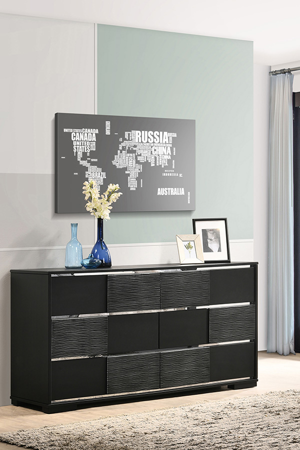 Coaster - Blacktoft 6-Drawer Dresser in Black