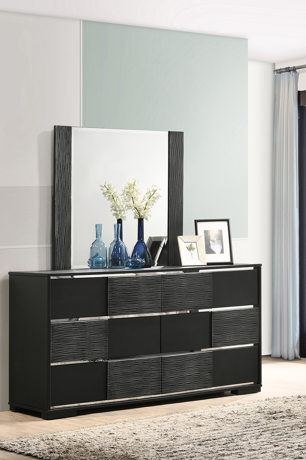 Coaster - Blacktoft Rectangle Dresser Mirror in Black