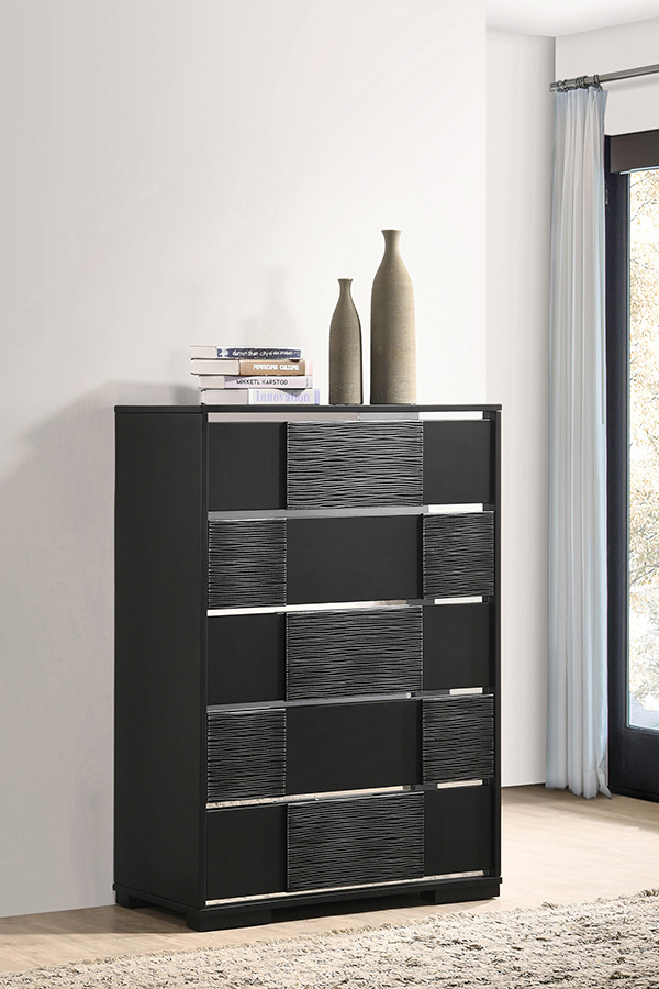 Coaster - Blacktoft 5-Drawer Chest in Black