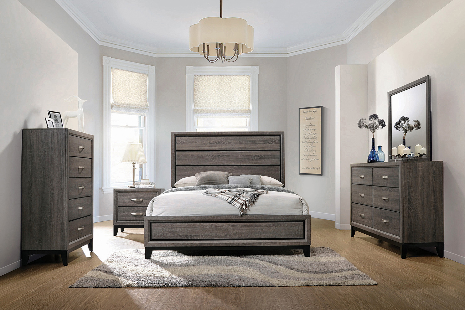 Coaster Watson Eastern King Bed - Gray Oak/Black