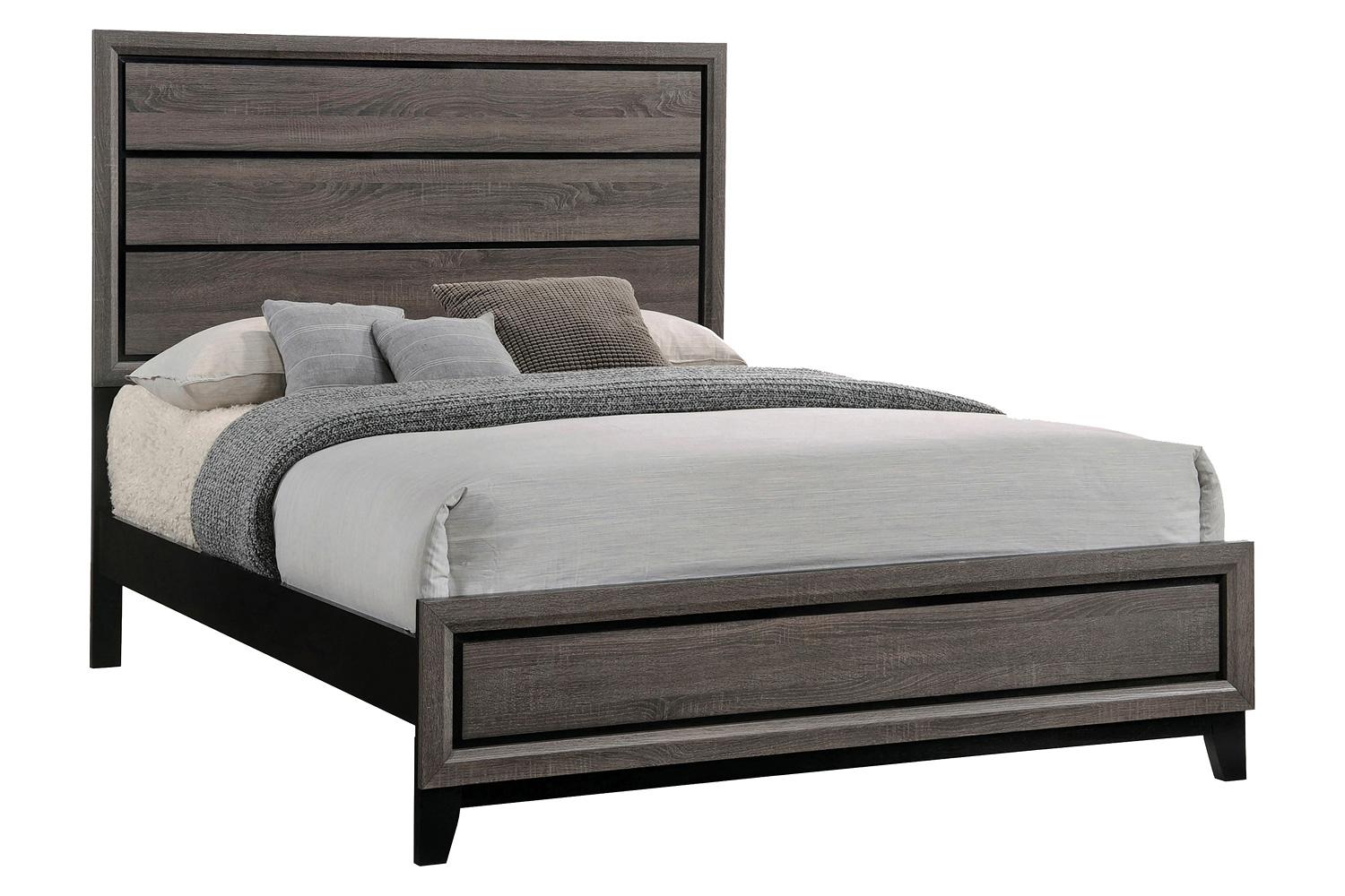 Coaster Watson California King Panel Bed - Gray Oak/Black