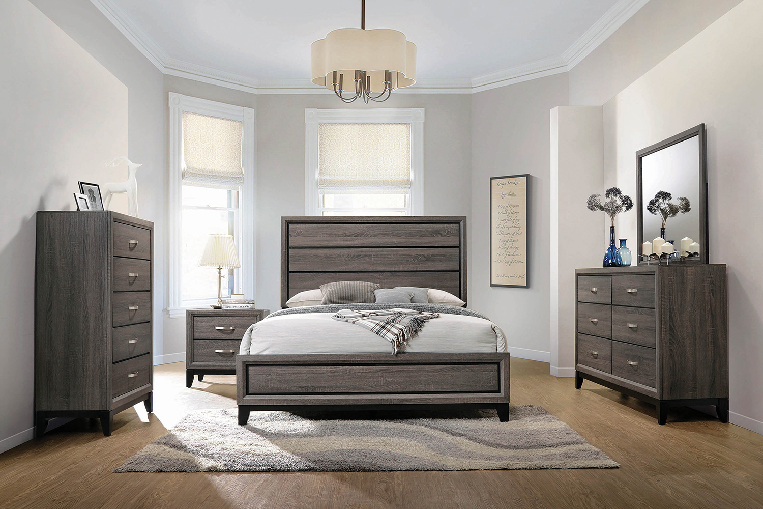 Coaster Watson California King Panel Bed - Gray Oak/Black