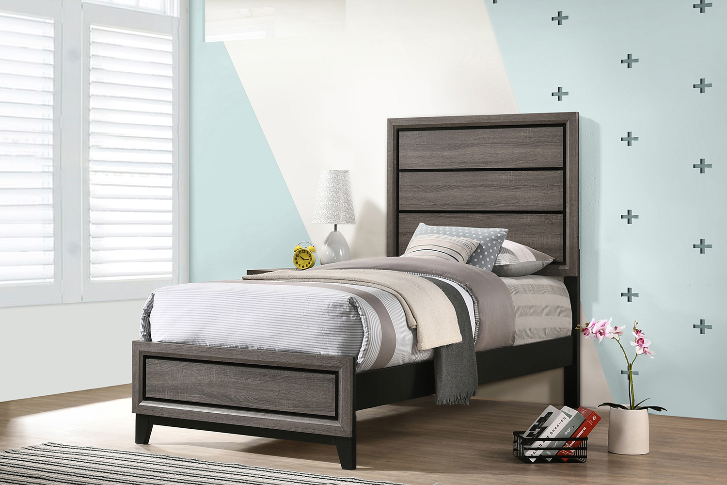 Coaster Watson Twin Panel Bed - Gray Oak