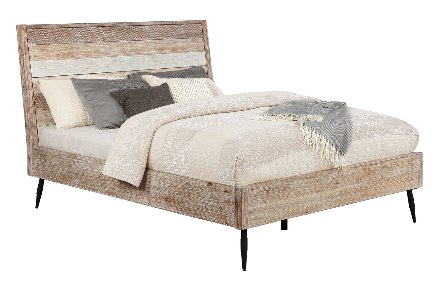 Coaster Marlow Eastern King Platform Bed - Rough Sawn Multi