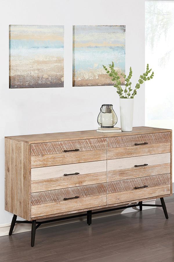 Coaster - Marlow 6-Drawer Dresser in Rough Sawn Multi