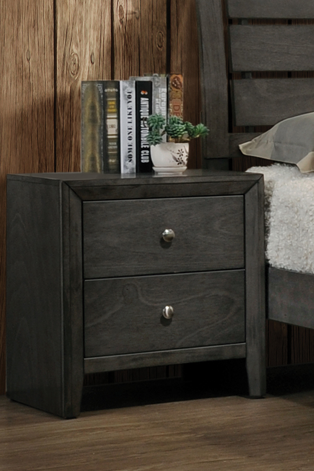 Coaster - Serenity 2-Drawer Nightstand in Mod Gray