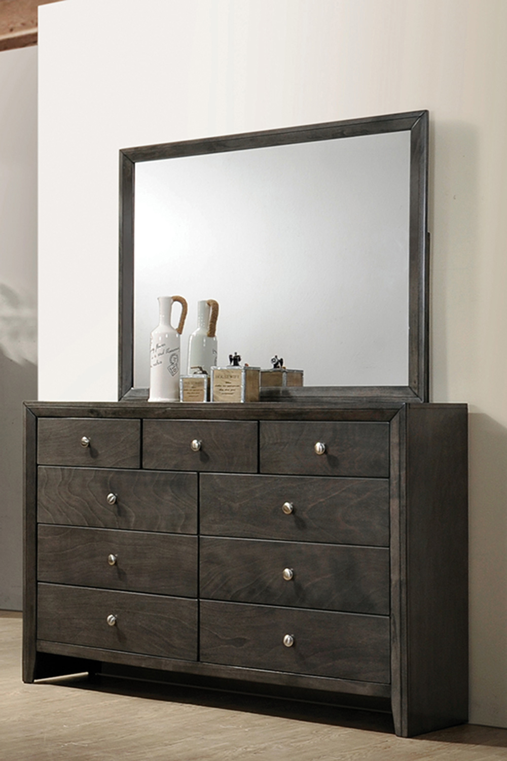 Coaster - Serenity Rectangular Dresser Mirror in Mod Gray