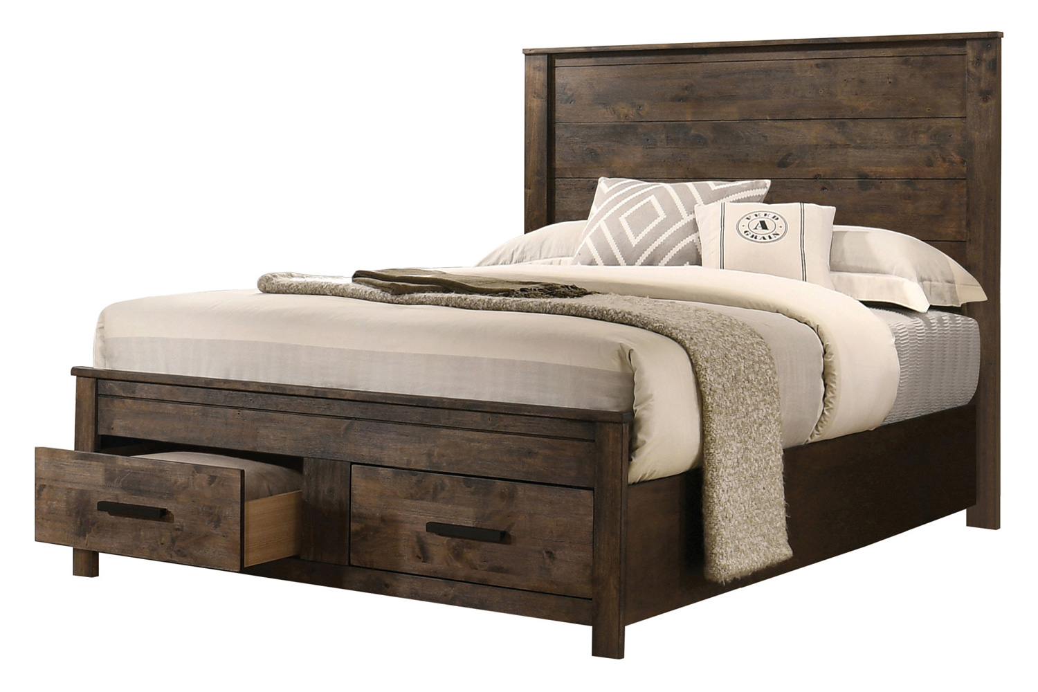 Coaster Woodmont California King Storage Bed - Rustic Golden Brown