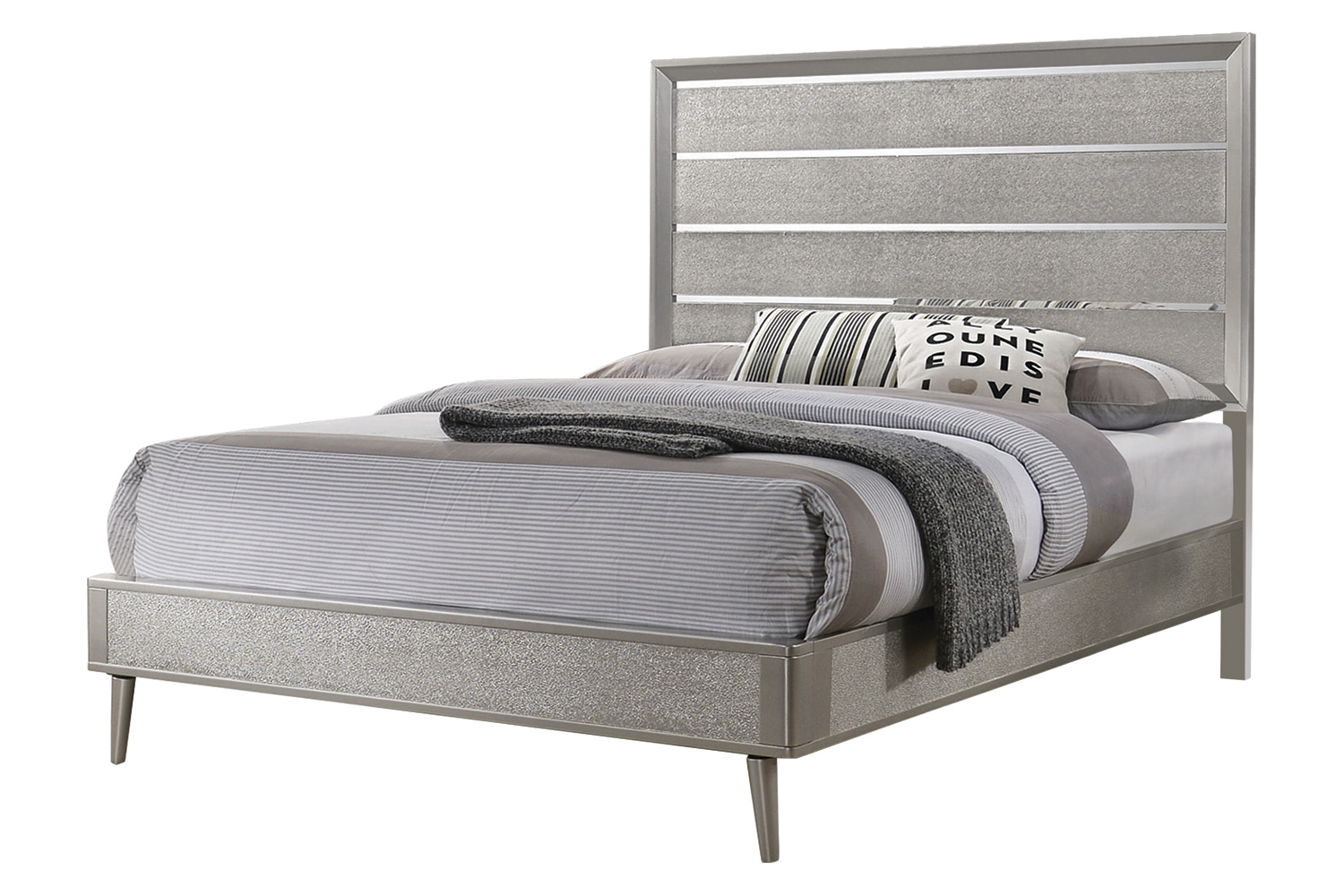 Coaster Ramon Eastern King Panel Bed - Metallic Sterling