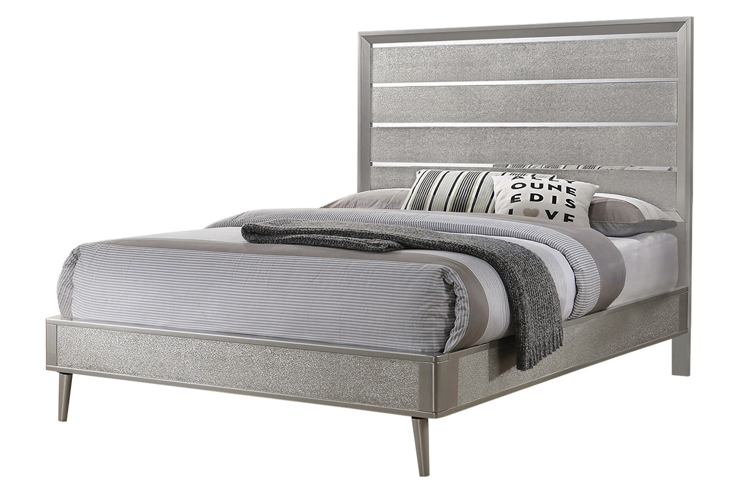 Coaster Ramon Queen Panel Bed - Metallic Sterling