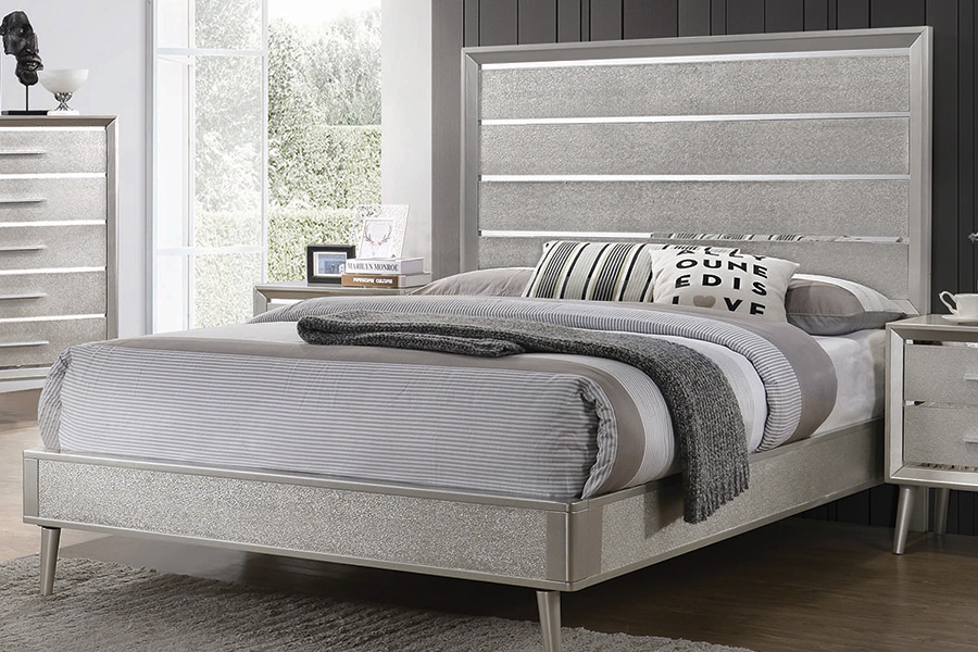 Coaster Ramon Queen Panel Bed - Metallic Sterling