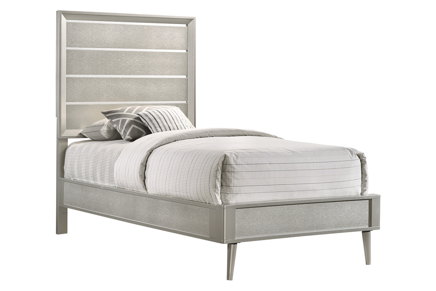 Coaster Ramon Twin Panel Bed - Metallic Sterling