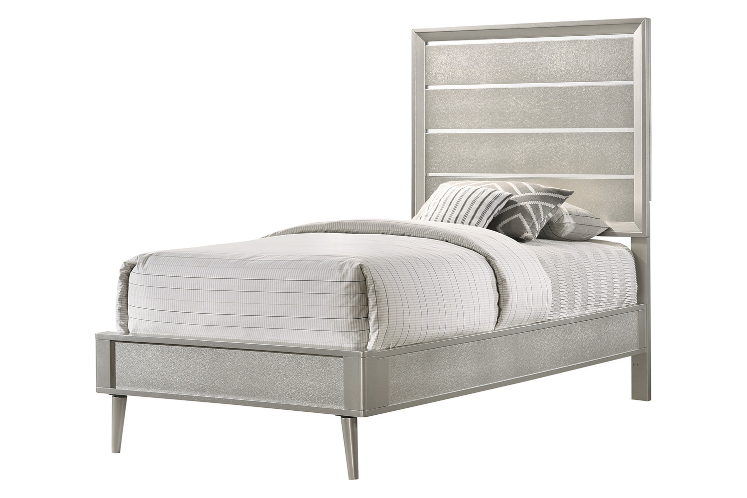 Coaster Ramon Twin Panel Bed - Metallic Sterling