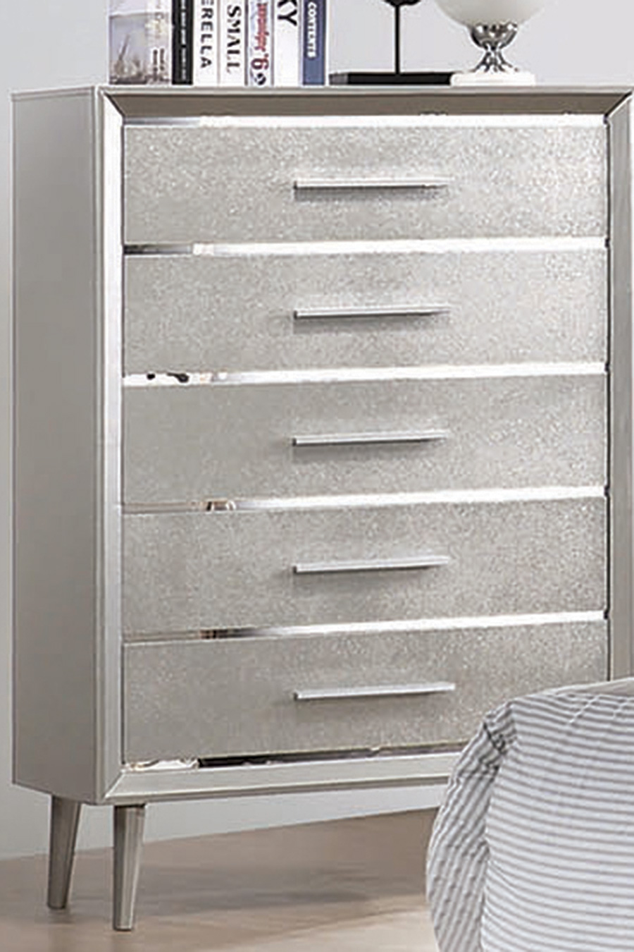 Coaster - Ramon 5-Drawer Chest in Metallic Sterling