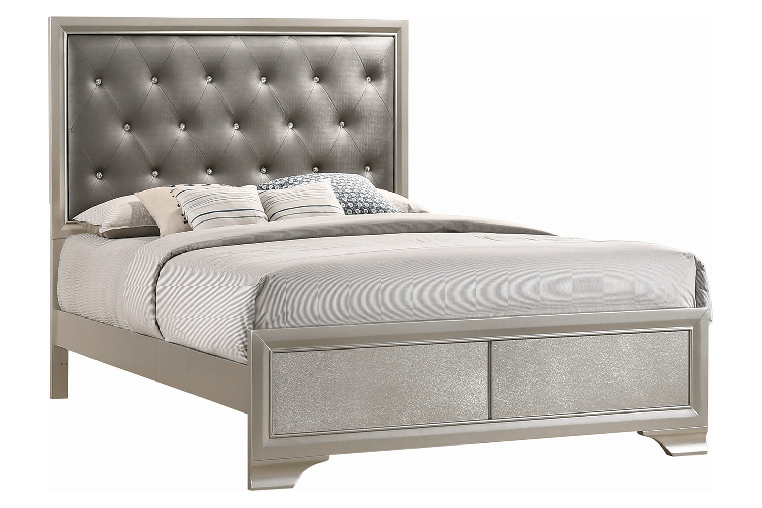 Coaster Salford Eastern King Panel Bed - Metallic Sterling/Charcoal Gray