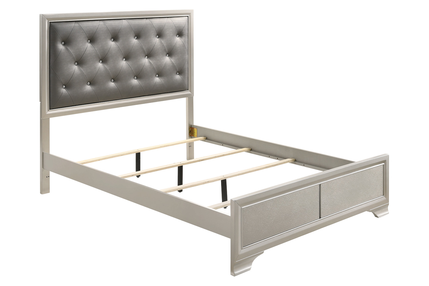 Coaster Salford Eastern King Panel Bed - Metallic Sterling/Charcoal Gray