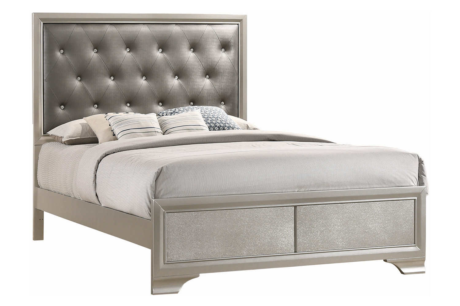 Coaster Salford Queen Panel Bed - Metallic Sterling/Charcoal Gray