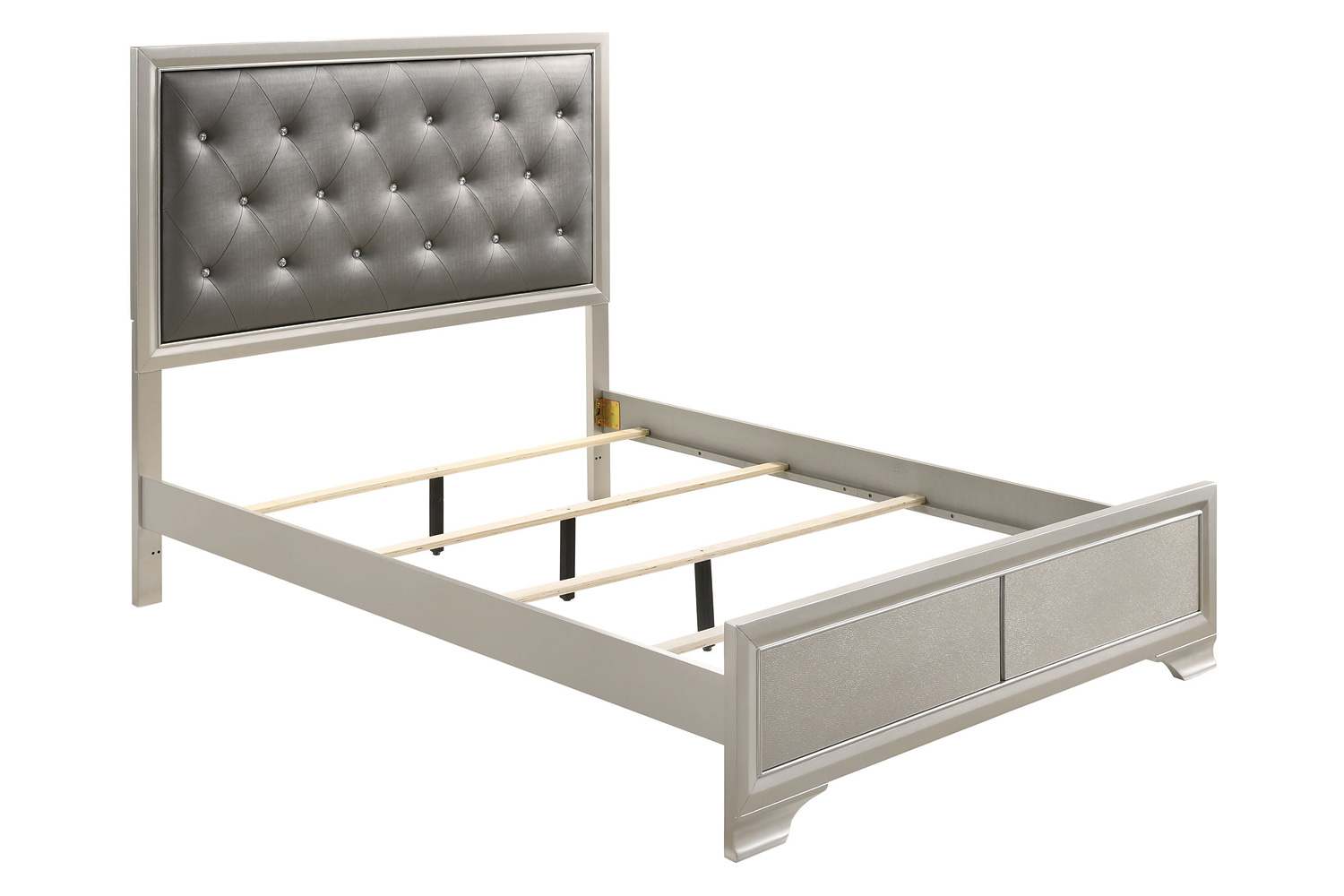 Coaster Salford Queen Panel Bed - Metallic Sterling/Charcoal Gray