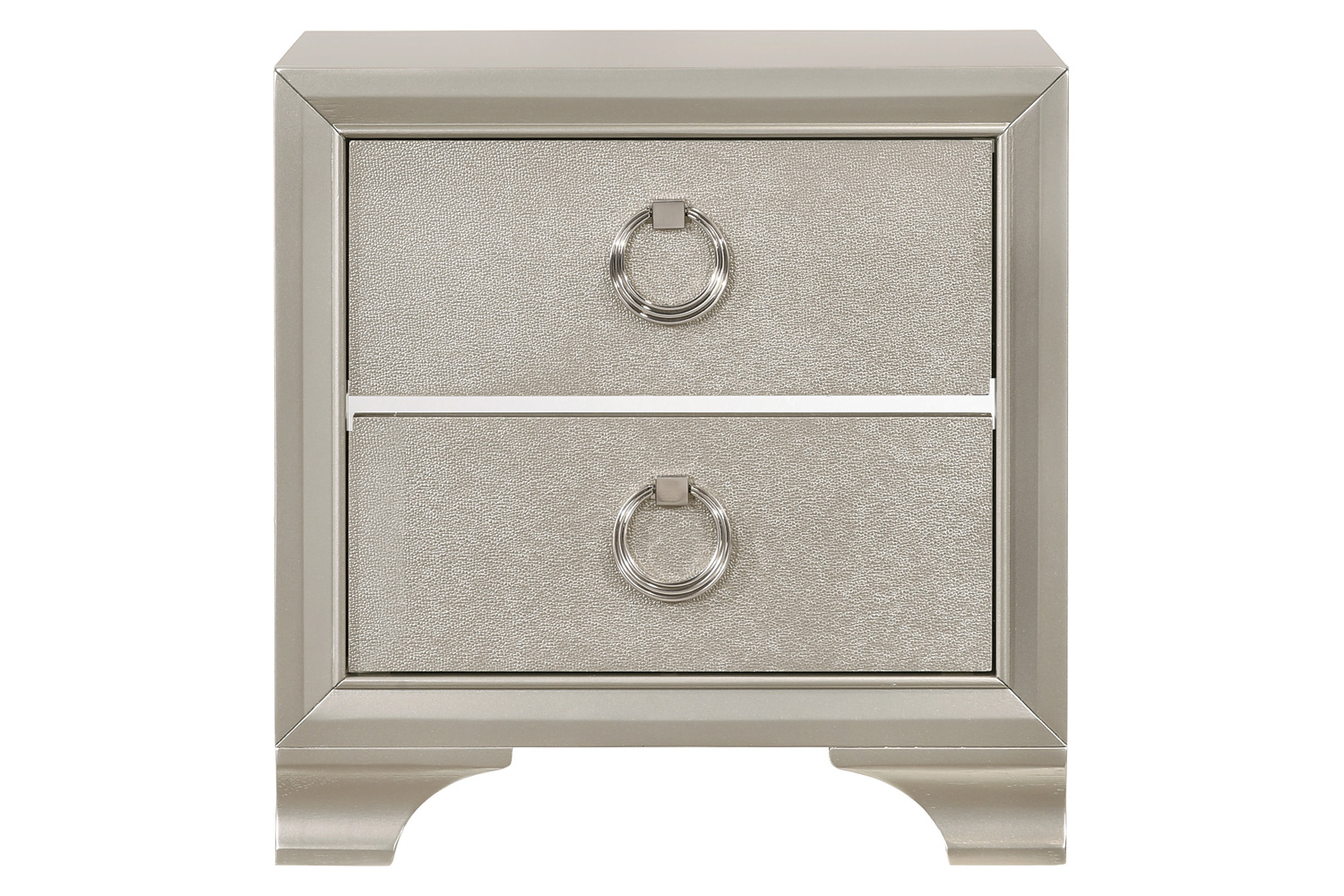 Coaster - Salford 2-Drawer Nightstand in Metallic Sterling