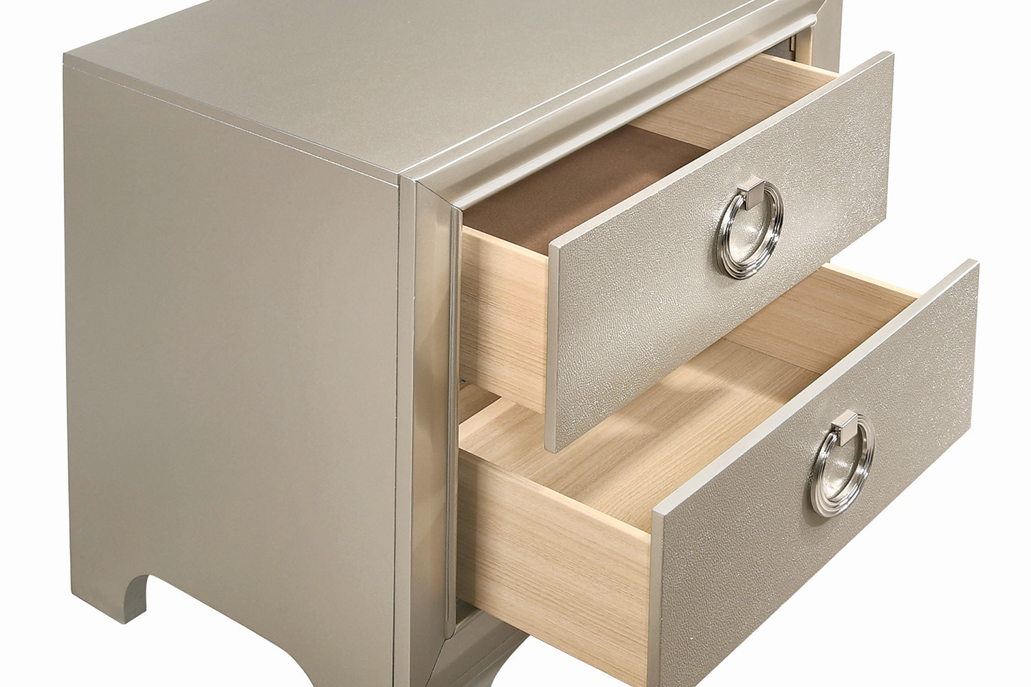 Coaster - Salford 2-Drawer Nightstand in Metallic Sterling