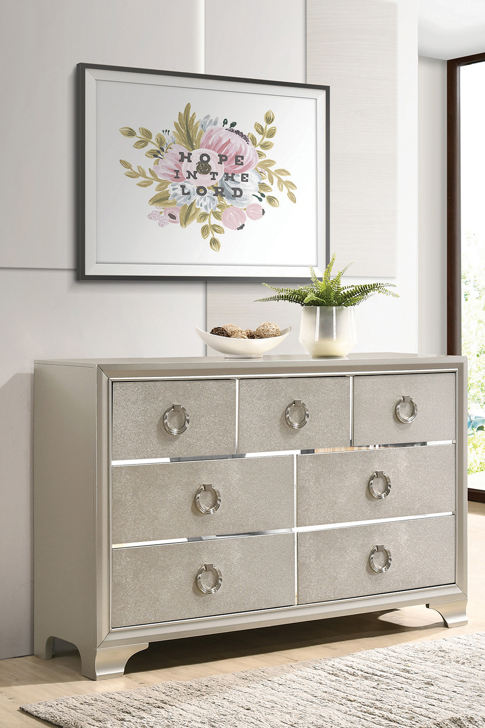 Coaster - Salford 7-Drawer Dresser in Metallic Sterling