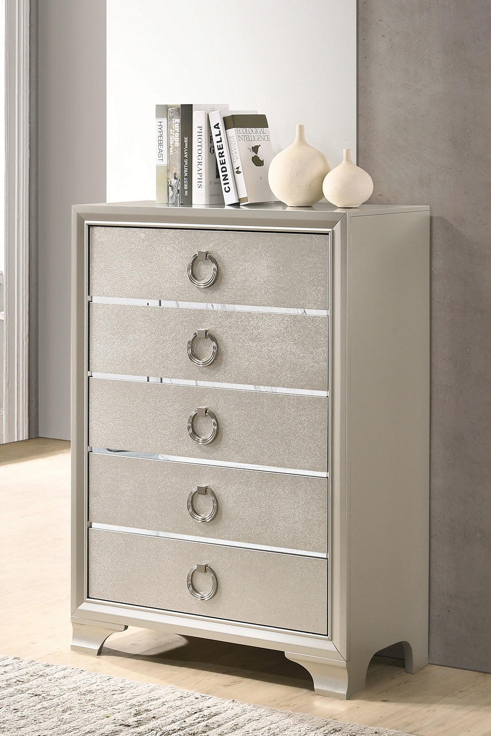 Coaster - Salford 5-Drawer Chest in Metallic Sterling