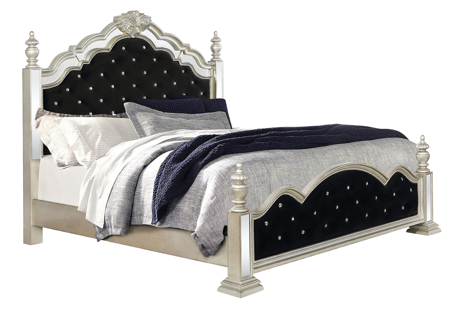 Coaster - Heidi Eastern King Upholstered Poster Bed