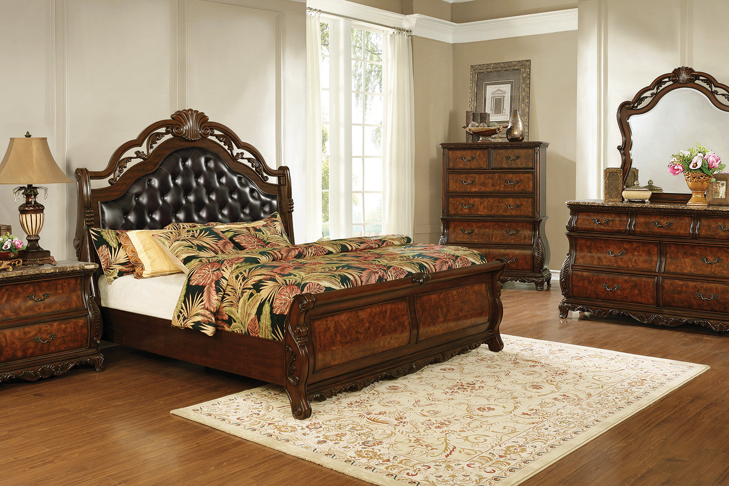 Coaster - Exeter Eastern King Tufted Upholstered Sleigh Bed