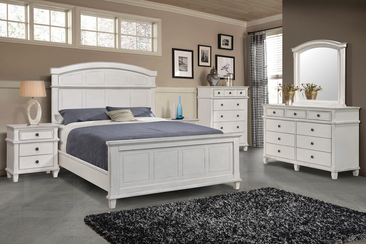 Coaster Carolina Queen Panel Bed - Antique White