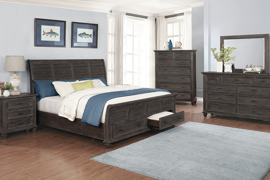 Coaster Atascadero Eastern King 2-Drawer Storage Bed - Weathered Carbon