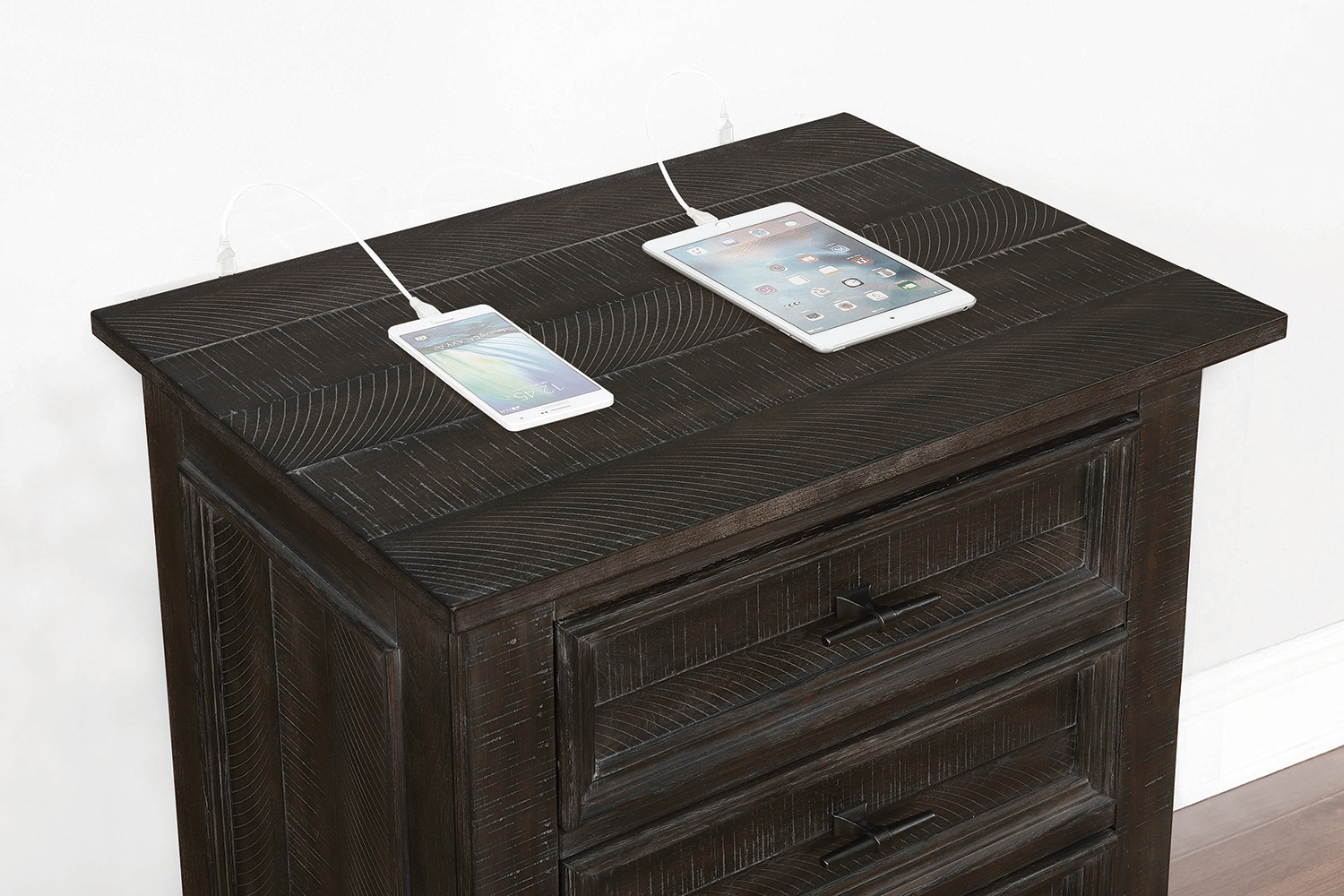 Coaster - Atascadero 3-Drawer Nightstand in Weathered Carbon