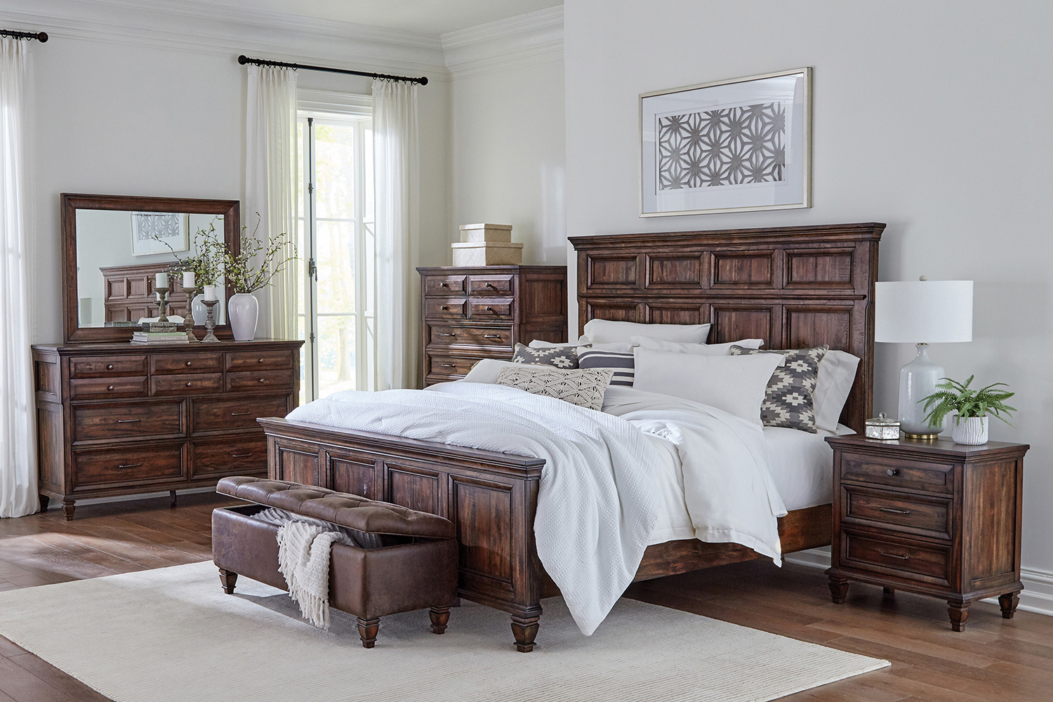 Coaster Avenue Eastern King Panel Bed - Weathered Burnished Brown