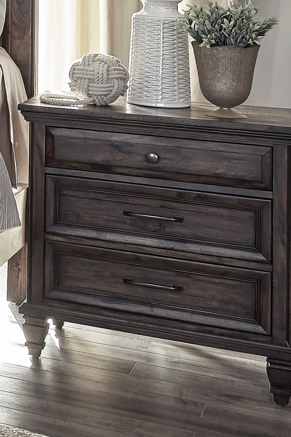 Coaster - Avenue 3-Drawer Nightstand in Weathered Burnished Brown