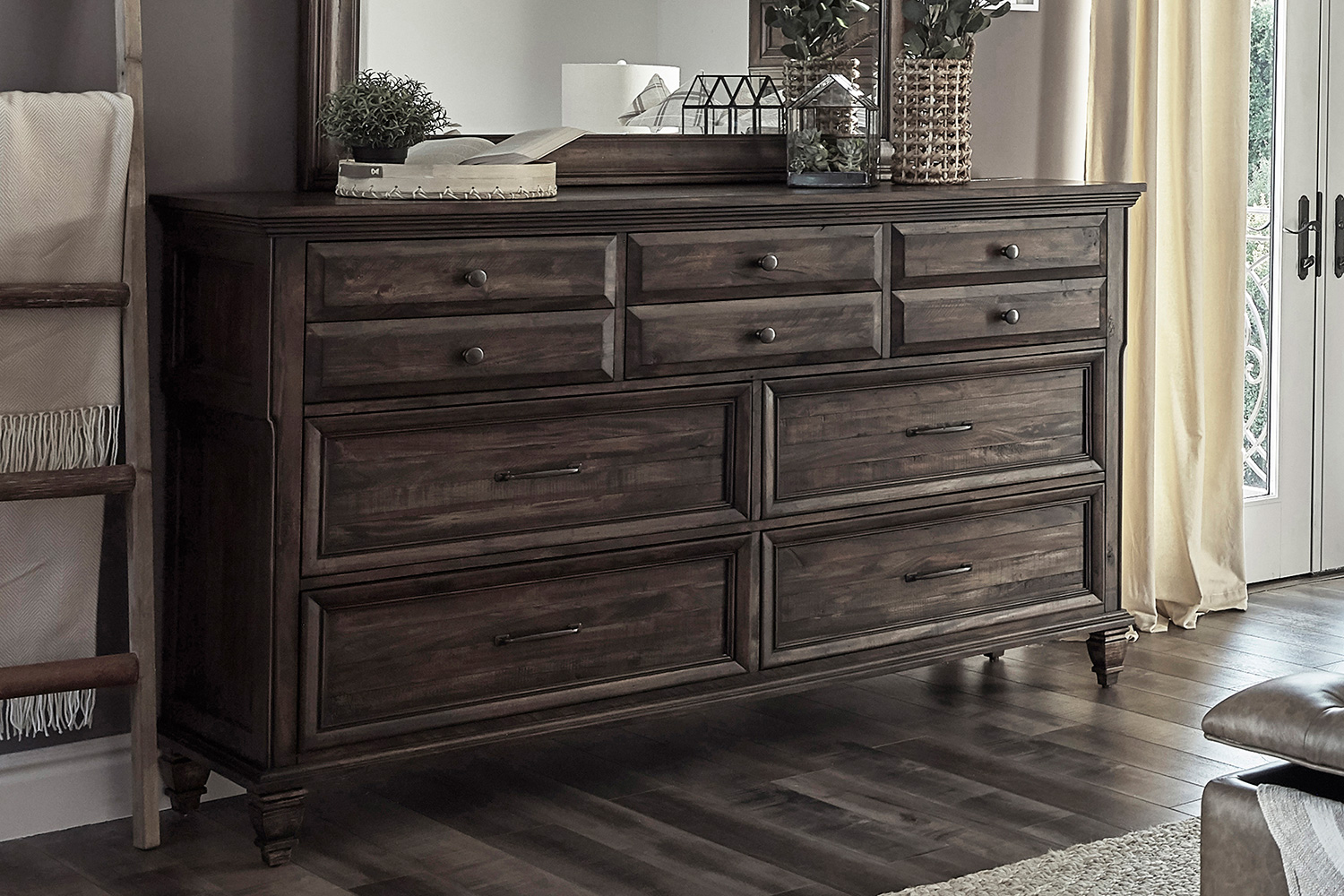 Coaster - Avenue 10-Drawer Dresser in Weathered Burnished Brown