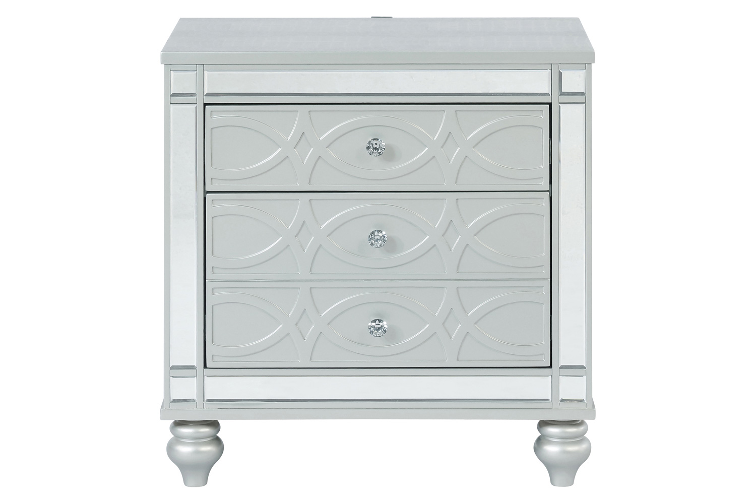 Coaster - Gunnison 2-Drawer Nightstand in Silver Metallic