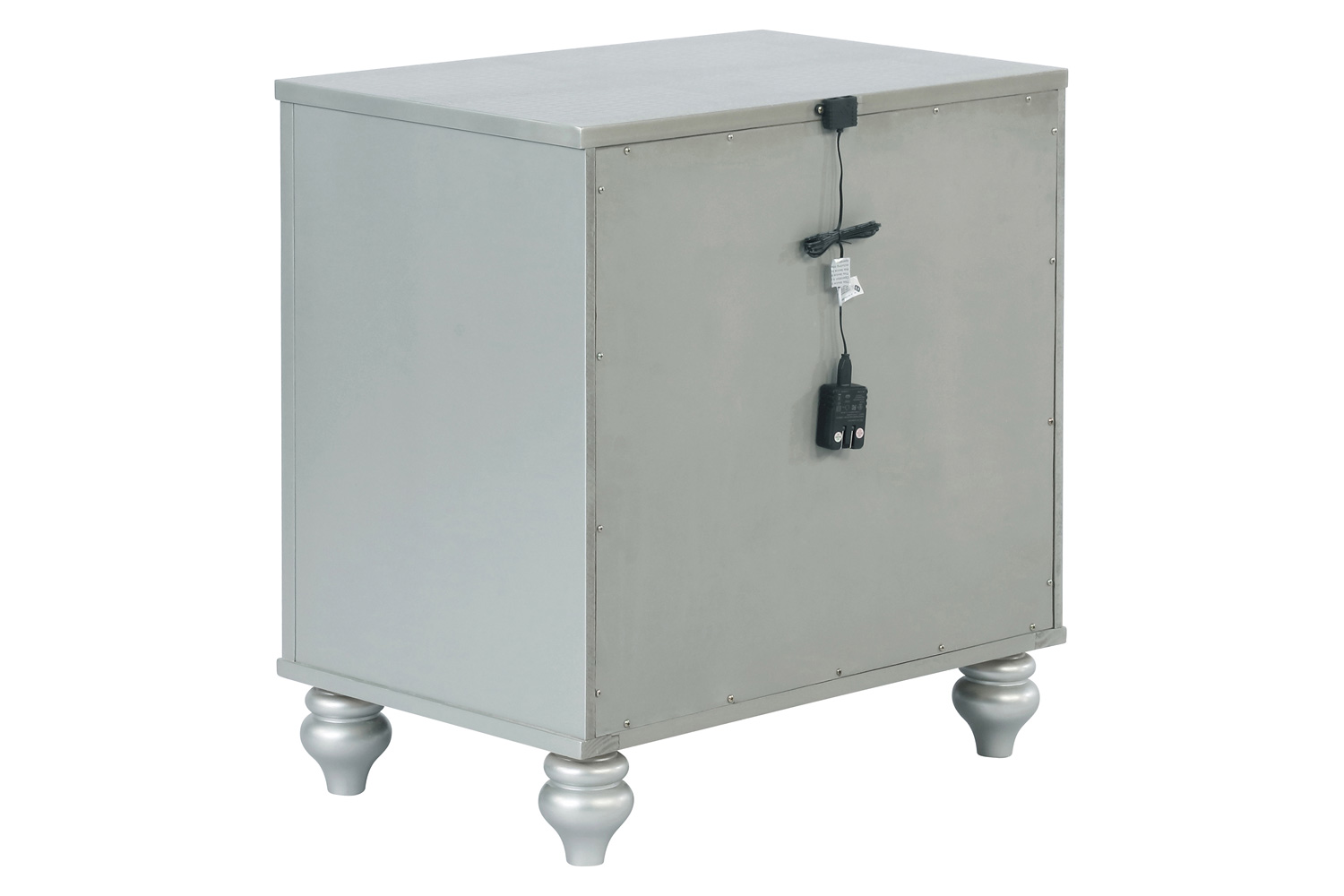 Coaster - Gunnison 2-Drawer Nightstand in Silver Metallic