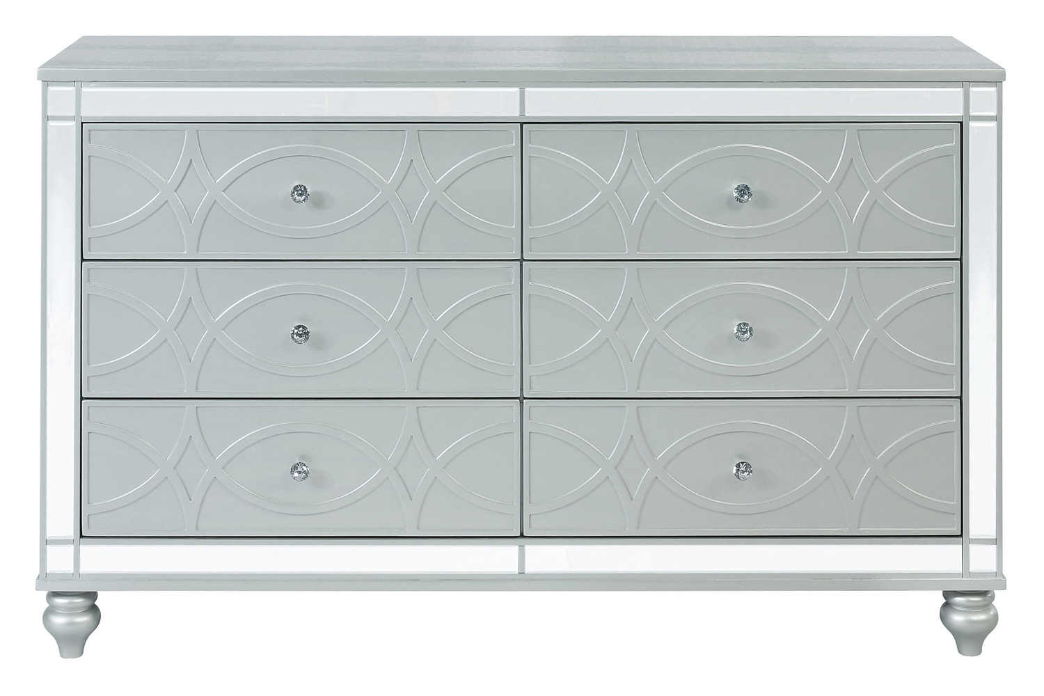 Coaster - Gunnison 6-Drawer Dresser in Silver Metallic