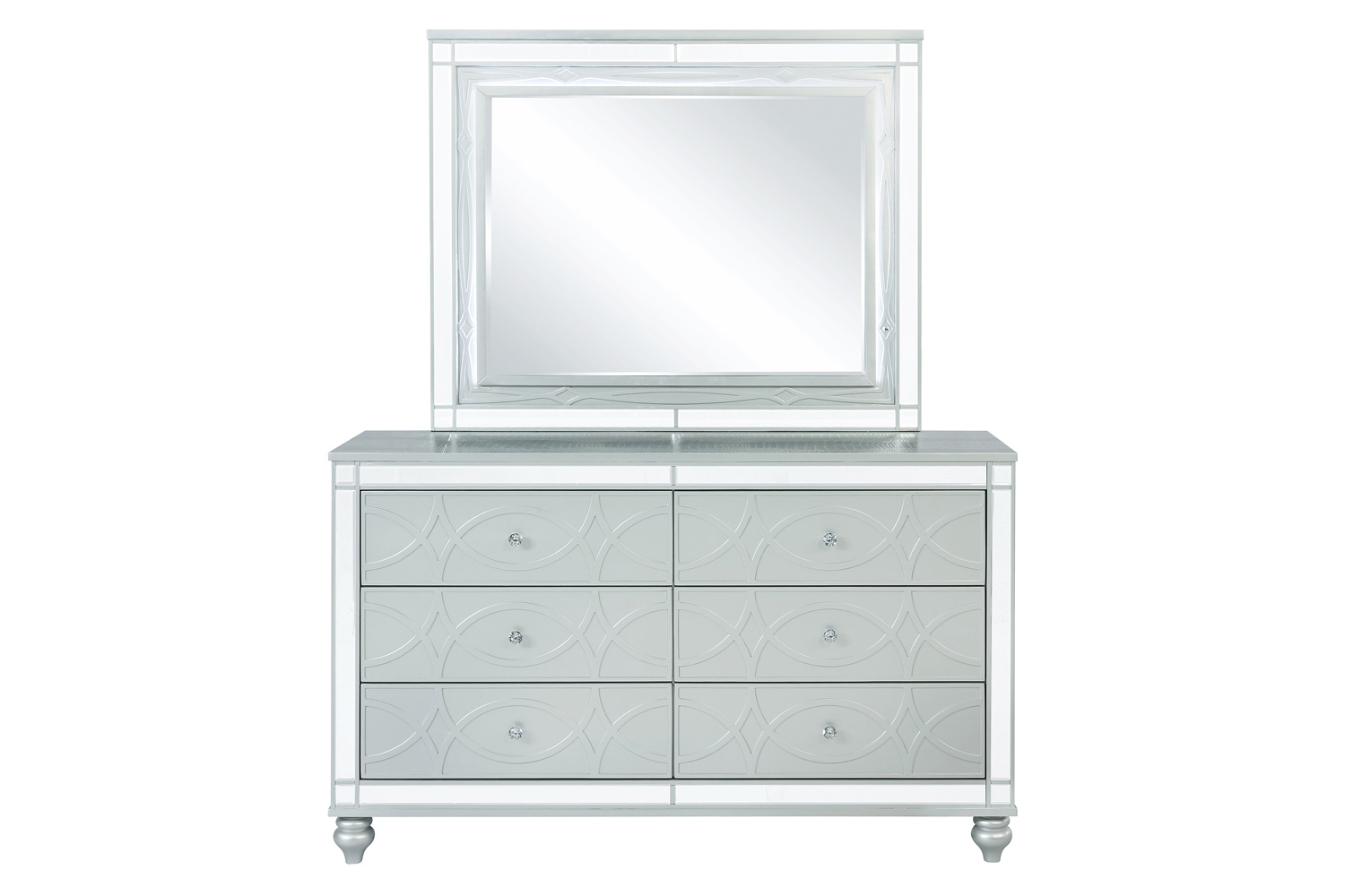 Coaster - Gunnison 6-Drawer Dresser in Silver Metallic