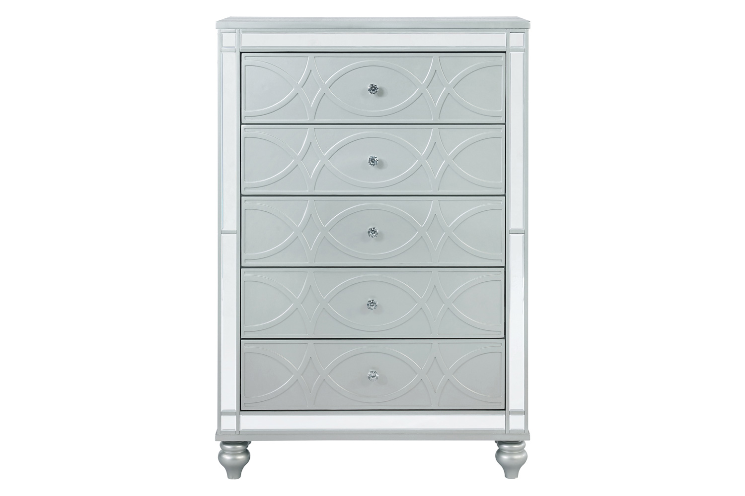 Coaster - Gunnison 5-Drawer Chest in Silver Metallic